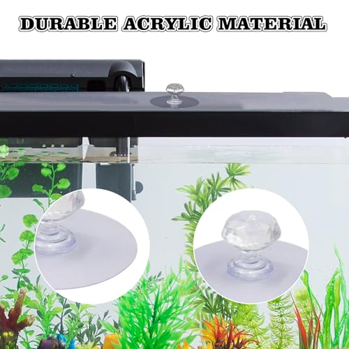 10 Pcs Aquarium Lid Handle, Acrylic Round Handles with Adhesive for Fish Tank Cover, Fish Tank Accessories, Aquarium Lid Handle Replacement - color: Transparent