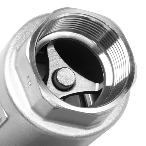 1-1/4 Inch Vertical Check Valve SUS304 Spring Loaded Check Valve in-line Low Cracking Pressure CF8M WOG 1000 - size: 1.25 Inch, style: Spring