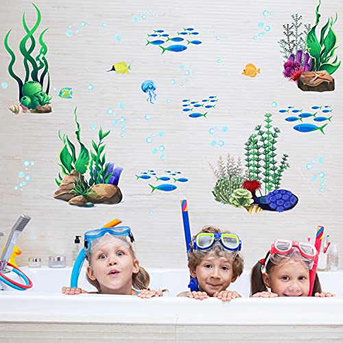 Zonon Under The Sea Wall Decals Coral Reef and Seaweed, Ocean Wall Decals Stickers, Undersea Decor Stickers, Underwater Sea Stickers for Nursery Living Room Office(Classic Style) - style: Classic