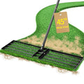 Jardineer 45 Inch Heavy Duty Lawn Leveling Rake, 72 Inch Long Handle Yard Leveler for Grass Soil, Ground Dirt Leveler Tool for Lawn, Garden, Golf Course Maintenance - style: 45inch Lawn Leveling Rake with 72 Inches Long Handle