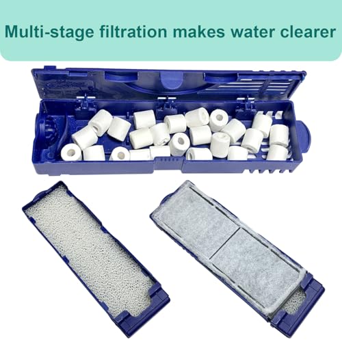 9 Pack Aquarium Filter Media Kit Compatible with Fluval U2 Underwater Filter, Freshwater and Saltwater Aquarium Filter, Includes 4 Foam Pads, 4 Poly Carbon Cartridges and 1 Ceramic Ring - size: U2 Series