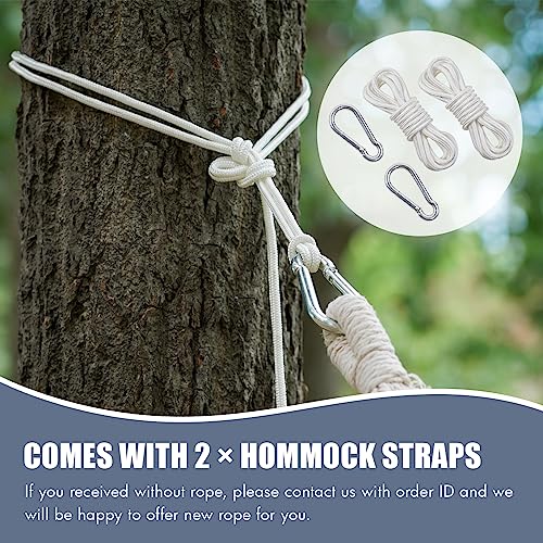 INNO STAGE Brazilian Hammock with Tree Straps - Cotton Hammocks Portable Hammock with Carry Bag for Backyard, Porch, Outdoor and Indoor Use - color: Blue White, size: X-Large