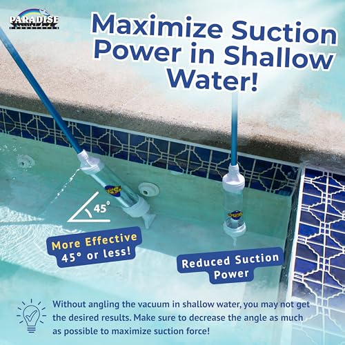 Rola-Chem 6250 Paradise Power Spa Vacuum – Manual Spa Vac for Hot Tub, Pool Stairs & Spas – Cordless Hot Tub Vacuum Cleaner with Telescopic Handle – Powered by Physics