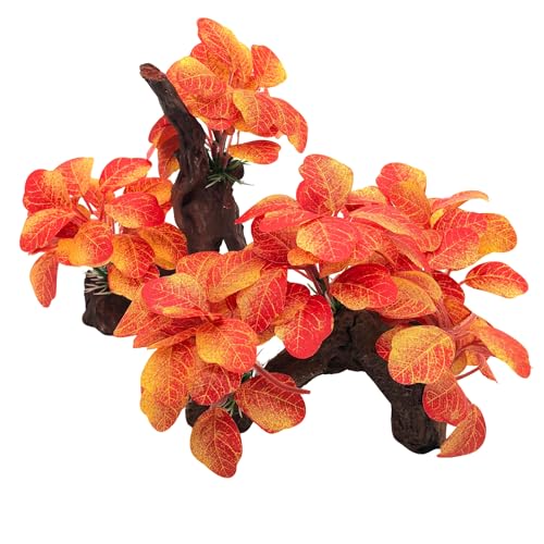 M2cbridge Artificial Fish Tank Plants Aquarium Plant Aquatic Water Grass Foreground Decor(2PCS Large Colorful) - color: 2pcs Large Colorful