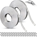 Hose Clamps Stainless Steel, Hose Clamp Assortment Kit, 32.81FT DIY Large Adjustable Worm Gear Metal Clamps Fuel Line Clamp with 40 Fasteners for Plumbing, Water Pipe, Radiator, Automotive, Mechanical - size: 2-Set 32.81FT Metal Strap+40 Fasteners