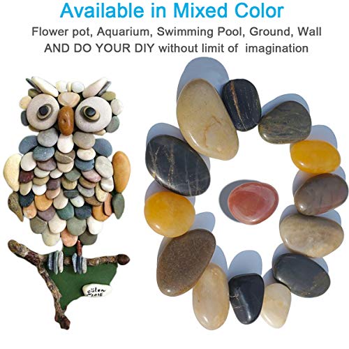 2 LB Aquarium Gravel River Rock - Natural Polished Decorative Gravel, Small Decorative Pebbles, Mixed Color Stones,for Aquariums, Landscaping, Vase Fillers (32-Oz)