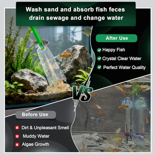 boxtech Fish Tank Water Change, Vacuum Siphon Water Changer Pump Sand Cleaner for Aquarium Water Filter