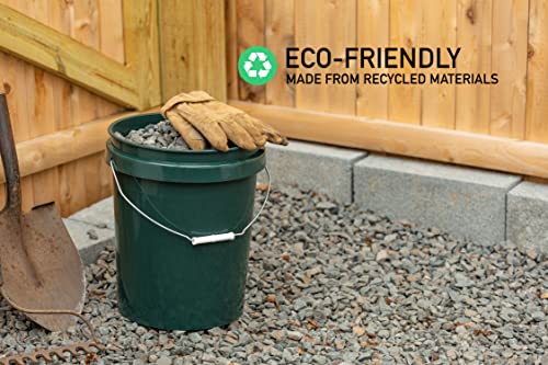 United Solution ECOSense 5 Gallon Bucket, Heavy Duty, Comfortable Handle, Perfect for on The Job, Home Projects, or Cleaning; Made from 90% Recycled Materials.100% Recyclable (Pack of 3) - color: Eco Green