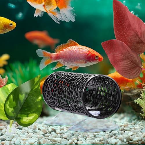 Lpraer Betta Tunnel,Fish Toys with Suction Cups,Safe Hollow Fishs Tank Accessories,Swim Tube Aquarium Decor for Small Fish and Shrimps (Black Tunnel & 2X beds) - color: Black Tunnel & 2x Beds
