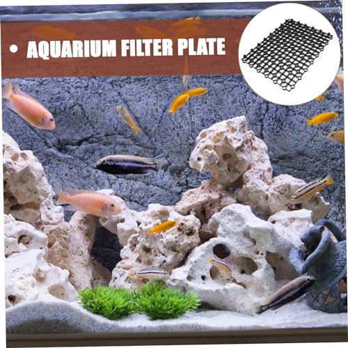 2pcs Aquarium Divider Filtering Plate Easy to Install Fish Tank Accessory for Bottom Isolation and Prevention Suitable for Freshwater Tanks - color: Black