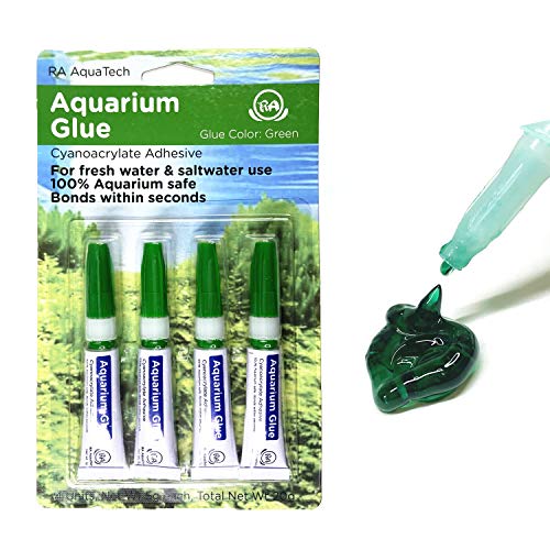 Aquarium Glue Green for Plants Moss Aquascaping Instant Aquarium Safe (4pcs Pack)
