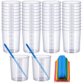 Gartful 90PCS Epoxy Mixing Cups Kit, 40PCS 100ml Disposable Graduated Cups Transparent Scale Cups with 50 Pack Pointed Stirring Sticks for Paint Mixing, Jewelry Making, Liquid Measuring - color: Clear cups+point stick, size: 100ml