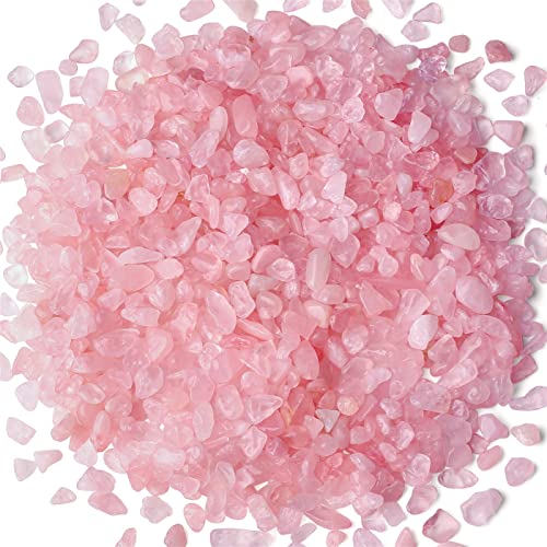 Rose Quartz Healing Crystal Chips Bulk Gemstones Sets Tumbled Crushed Stones Crushed Crystals Natural Rocks for Fountain Rocks Decoration Reiki Energy Balancing Meditation Aquarium Gravel 0.44lb - color: Rose Quartz, size: 0.44 Pound