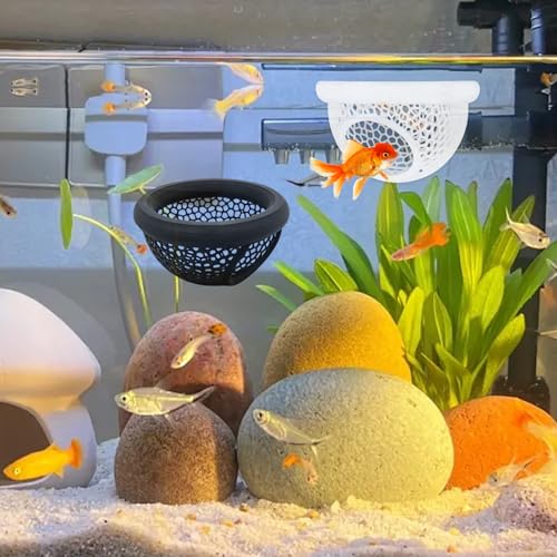 2 Pack Betta Hammock, Betta Fish Tank Accessories, Floating Betta Hide, Beta Fish Tank Decor, Fish Cave, Aquarium Decorations (Black and White)