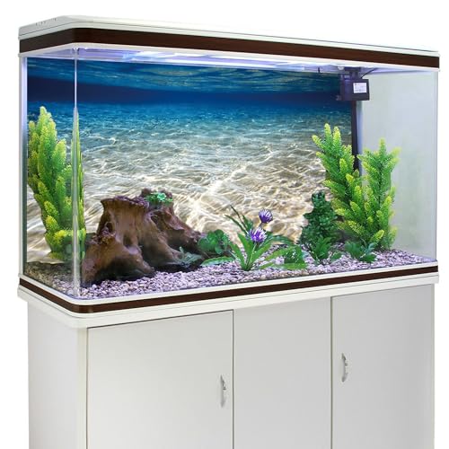 AWERT 36x24 inches Ocean Floor Aquarium Background Underwater Fish Tank Background Undersea Theme Aquarium Background - size: 36x24in/90x60cm