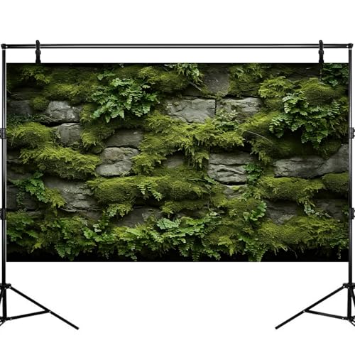 Rock Wall Aquarium Background Inner Wall Adorned with Lush Green Moss Fish Tank Background Stone Rock Wall Reptile Tank Background Moss with Stone Wall Reptile Habitat Terrarium Background 36x18in - color: Brown_Green, size: 36(W)x18(H)inches/ 90(W)*45cm(