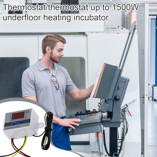 Electric Digital Thermostat - Precision Temperature Controller, Smart Heating Regulator, Adjustable LCD Display | Functional Heat Mat Thermostat for Baseboard Heater, Incubator, Aquarium