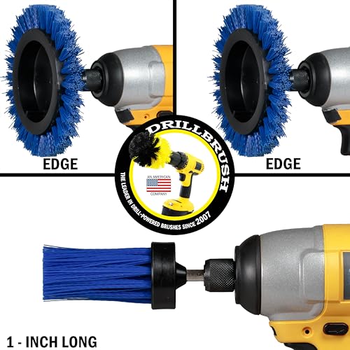 Drillbrush Boat Detailing Kit for Cordless Drill - Power Swimming Pool Tile Cleaner Brush Set - Crevice Cleaning Brush for Electric Drill - Small Power Scrubber for Grout - Spin Scrubber Attachment