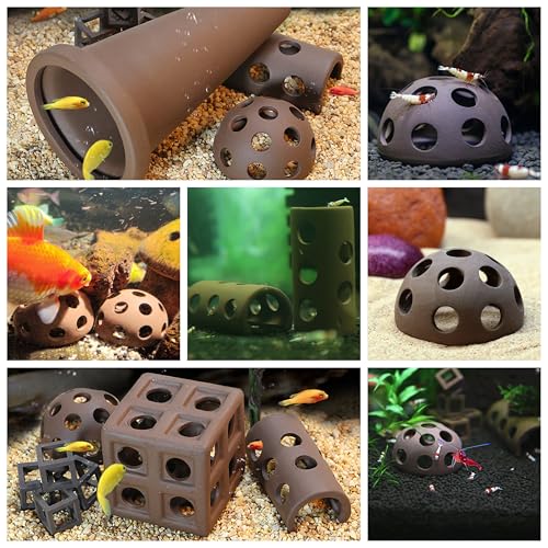 M2cbridge Ceramic Shrimp Dome Hide Shelters Swim Holes Shrimp Habitat Breeding Tube(3PCS Tube) - color: 3pcs Tube