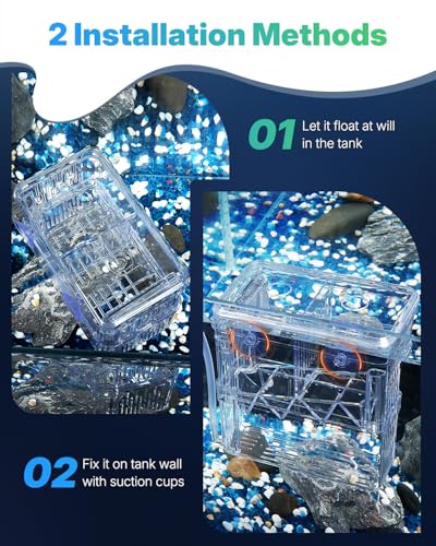 Pawfly Aquarium Breeding Box - Transparent Plastic Fry Hatchery Incubator for Baby Fish, Shrimp, Betta, Clownfish