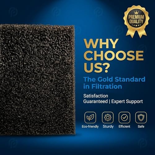 Aquarium Filter Pad - Aquarium Filter Media, Aquarium Filter Floss,15.7 x 19.6in Filter Pad, Filter Floss for Fish Tank, Aquarium, Ponds,Garden，Saltwater, Fershwater,Plant, Trutle(Black)