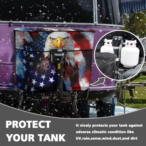 4th of July USA Propane Tank Cover 20 Pound Double Replacement Covers for RV/Trailer/Camper, RV Parts RV Accessories - color: 4th of July USA, size: S(20LB)