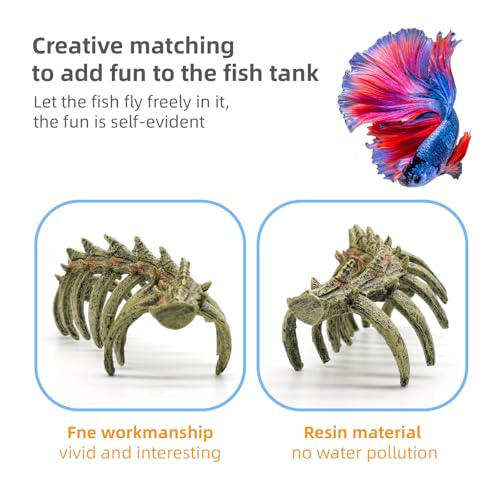 Aquarium Skull Animal Skeletons, Reptile Tank Accessories, Fish Tank Decorations for Amphibians, Betta Fish, Shrimp, Hermit Crab, Leopard Gecko