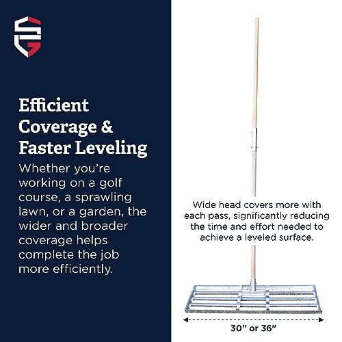 Standard Golf Levelawn Pro – 36" Lawn Leveling Rake with 72" Handle | Effortlessly Level Golf Courses, Lawns, & Gardens | Easy Assembly, Stainless Steel Tray | Perfect for Landscape Professionals - style: 36"