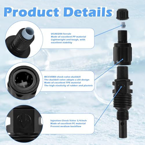 1/4 Inch UCDBINJ Injection Check Valve Replacement for Sten-ner Pump Filter Parts 45, 85, 100 & 170, Classic, Single Head, S420, S128, S10P, VX, SV, S Series with Ferrule & Duckbill (1 Pack) - color: 1 Pack