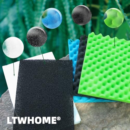 Value Pack of Large DIY Poly Coarse Fine Foam Filter Pads Set for Aquarium Pond(Pack of 7)