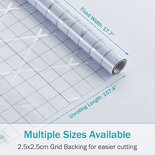 VELIMAX Lattice Frosted Window Film Window Privacy Film Static Cling Window Vinyl Opaque Glass Sticker Non Adhesive Anti-UV 17.7x157.4 inches