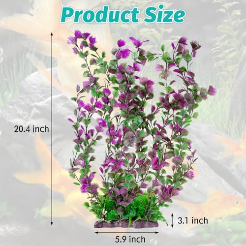 Hamiledyi Aquarium Plastic Plants Aquarium Decor Artificial Fish Tank Plants,Tall Fish Tank Decorations, Extra Large Aquarium Plant 20.4-inch Tall,1PCS - color: B, size: 20.4 in
