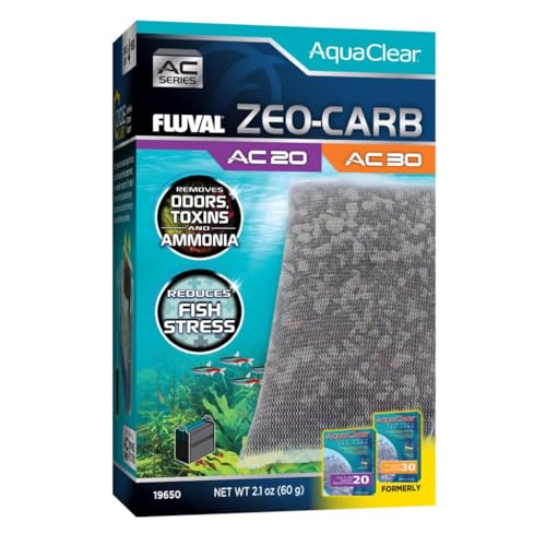 Fluval - Zeo for AC20/AC30 Power Filter, 2.1 oz / 60 g – Promotes Clear Water, Improves Fish Health, for Use in Freshwater & Saltwater Aquariums