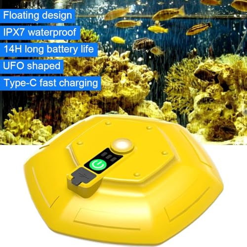 Floating Live Bait Aerator for Baits Bucket, IPX7 Floating & Rechargeable Bait Buckets Aerator, Rechargeable Portable Oxygen Pump for Fish Tank, Baits Bucket, Fishing Trips