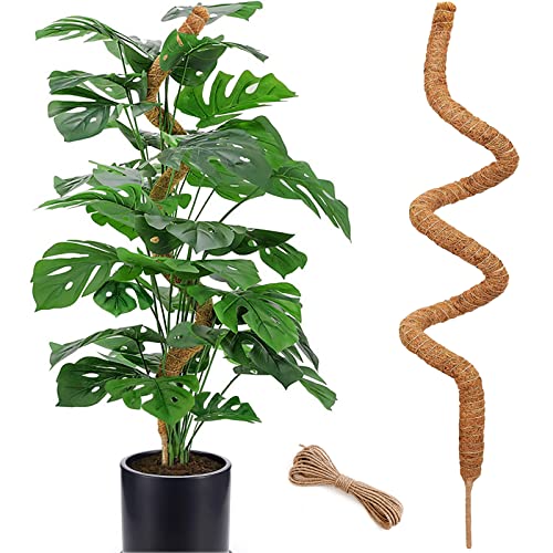 60 Inch Moss Pole for Plants Monstera, Tall Bendable Moss Poles for Climbing Plants Indoor, Large Handmade Plant Pole Sticks, Coco Coir Plant Support Stakes for Potted Plants, Pothos - color: 60 Inch