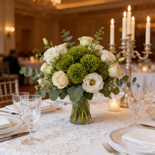 Kimura's Cabin 20pcs Green Artificial Flowers Silk Fake Chrysanthemums Flower Faux Mums Ball Flowers,Wedding Bouquets Home St Patricks Day Decor Floral Arrangement Table Centerpiece - color: Green