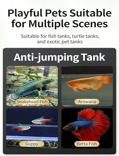 Escape-Proof Transparent Fish Tank Lid - Anti-Jump Cover for Fish Bowls & Tanks, Durable PC Plastic, 30x30cm/11.8x11.8in, Ideal for Betta & Small Fish