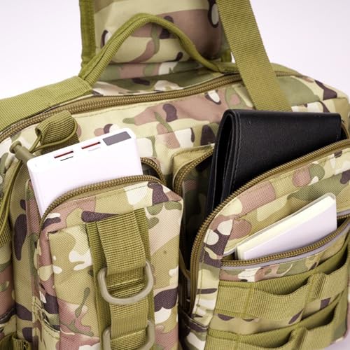 Tactical Fishing Backpack with Rod Holders,35L MOLLE Tackle Bag Water Resistant for Men and Women,Outdoor Gear Storage for Saltwater and Freshwater (Desert Camouflage) - color: Desert Camouflage