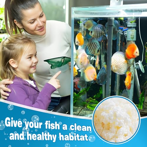 250 g/0.55 lb Aquarium Filter Media Filtration Resin with Mesh Bag Removes Driftwood for Freshwater and Saltwater Small Fish Tank