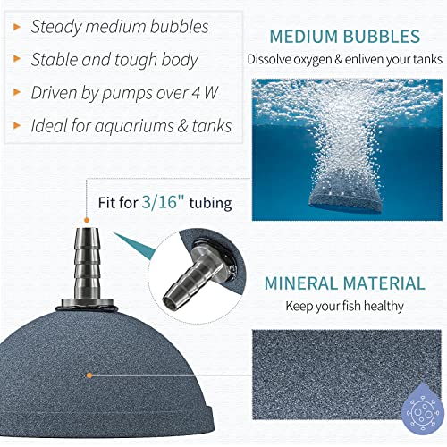 Pawfly Aquarium Air Stone 2 Inch Bread, Fish Tank Air Stone Oxygen Diffuser for Air Pump Fish Tank Bucket Small Pond and DWC Reservoir - size: 2.3 Inch