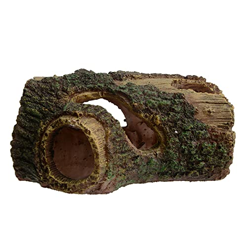 Saim Aquarium Resin Hollow Tree Trunk, Artificial Wood Cave Betta Fish House Aquarium Decoration, Suitable for Betta Cichlid Cave Rocks, Aquariums Hideout/Shelter