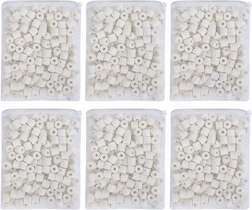 Wave Point 6 lbs Bio Ceramic Rings Aquarium Filter Media in 6 Free Mesh Bags for Freshwater Saltwater Fish Tank Pond Shrimp Canister Filter