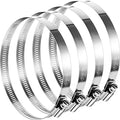 Boao 4 Pieces 8 Inch Adjustable 304 Stainless Steel Duct Clamps Worm Gear Hose Clamp for Pipe, Intercooler, Plumbing, Tube and Fuel Line - size: 8 Inch