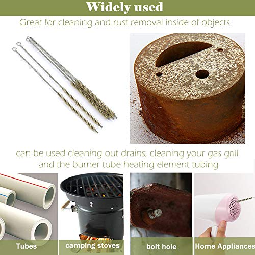 8mm Tube Brush Brass Wire 10.3 inch Long-Handle Bristle Cleaning 6-Piece - size: 8mm