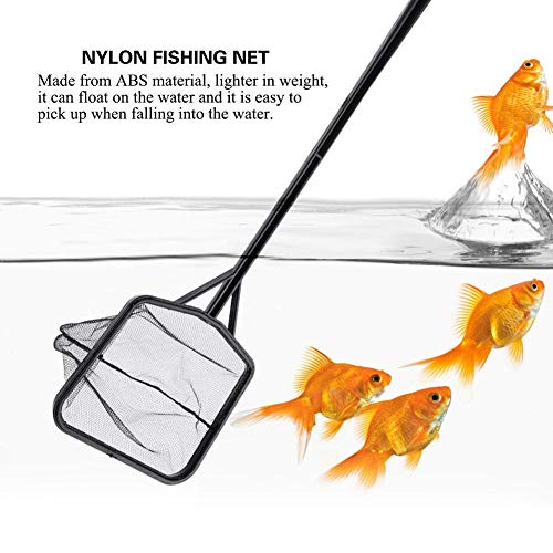 Lightweight Nylon Fish Fishing Net - Shrimp Net Fish Catching Cleaning Tool with Plastic Handle(L) - color: L