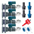 Rain Barrel Spigot Kit with Hole Saw 4 Pcs PVC Bulkhead Fitting, Ball Valve, Garden Hose Male Threaded Adapter, Barb Adapter, Thread Seal Tape (3/4 Inch)