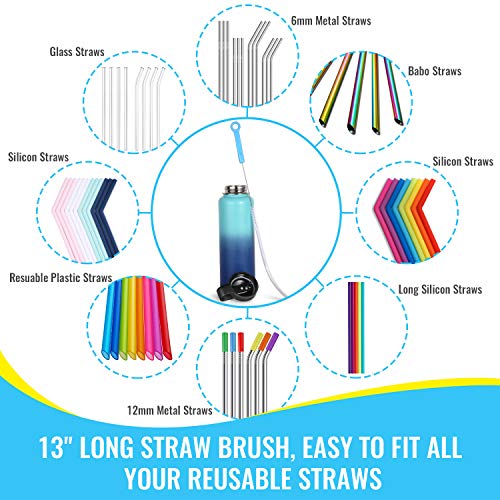 16" Bottle Brush Cleaner for Water Bottle - Long Handle Bottle Brush for Cleaning Narrow Neck Sport Bottles,Beer Bottle and Jugs, Set of 2