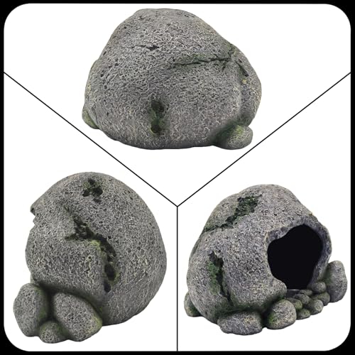 Aquarium Decorations - Artificial Rocks for Betta Fish and Cichlid Hiding Spots, Reptile Rock Bathing Platforms, Lizard Nests