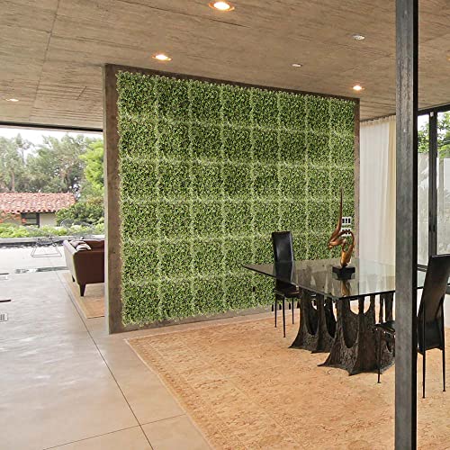 TANG 20"x20"-1PC Artificial Greenery Boxwood Panels Grass Wall Panel, Faux Privacy Fence Ivy Screens Backdrop Fake Hedge for Indoor Outdoor Wedding Décor, Olive Reineckea carnea Panel - color: Olive Reineckea Carnea Panel, size: 20"x20"