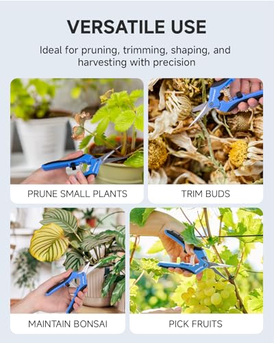 Fondwell 6.5" Gardening Shears Pruning Snips: Plant Trimming Scissors with Straight Blades - Pruning Scissors for Precise Cuts - style: 6.5" Straight